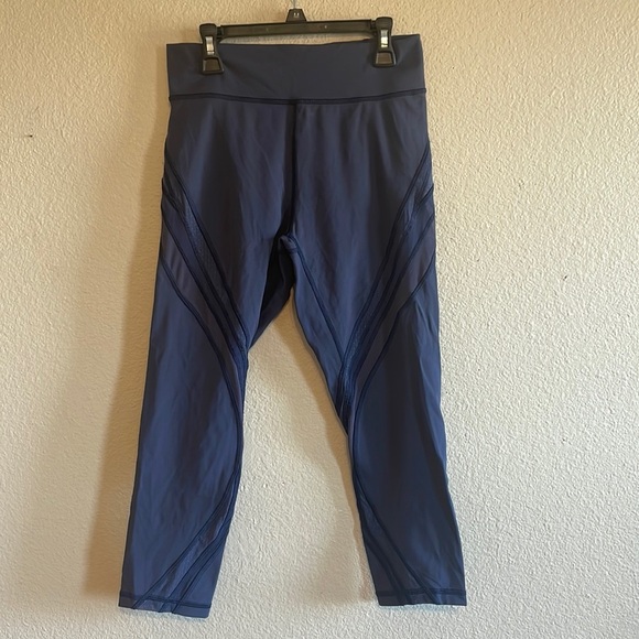 Lululemon Never Still Crop 21” Leggings Cadet Blue‎ size 8 - Picture 1 of 12